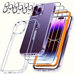 iPhone 14 Pro Max: Clear Case W Screen Protectors, Camera‎ Lens Covers & MagSafe